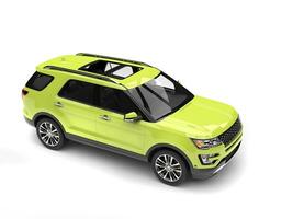 Crazy green modern SUV car - top down shot photo