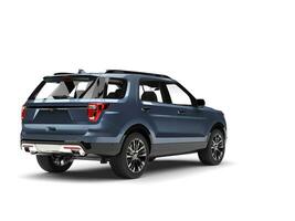 Cool blue metallic modern SUV car - back view photo