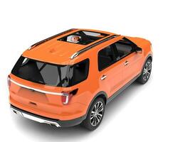 Warm orange modern SUV car - tail view photo