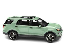 Pale pastel green modern SUV car photo