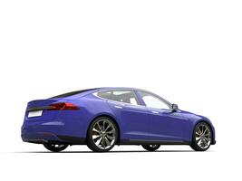 Cool purple modern electric sports car - tail side view photo