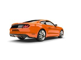 Orange modern sports muscle car - back view photo