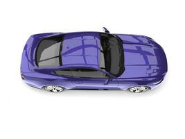 Super purple modern muscle car - top down view photo