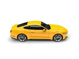 Yellow modern super muscle car - side view photo