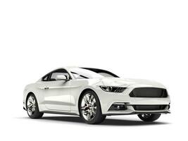 Fresh white modern sports muscle car - beauty shot photo