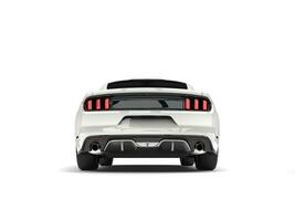 Fresh white modern sports muscle car - back view photo