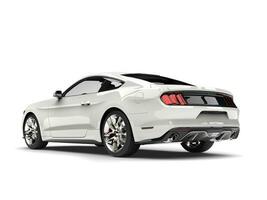 Fresh white modern sports muscle car - rear view photo