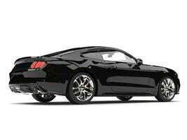 Crushing black modern sports muscle car - side view photo