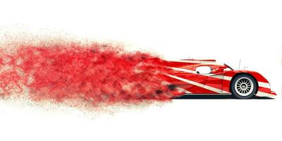 Modern red race supercar - particle trail FX photo