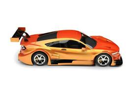 Orange pearlescent modern super sports car - side view photo