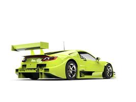 Lime green modern sports super car - tail view photo