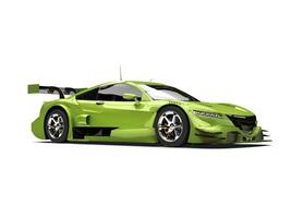 Metallic bright green modern super sports car photo