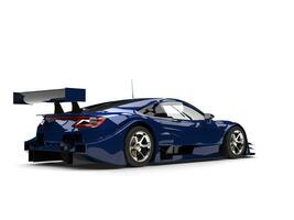 Deep blue modern super race car - tail view photo