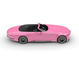 Carnation pink modern cabriolet concept car - top down side view photo