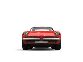 Vintage red fast car - top front view photo