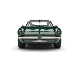 Forest green vintage fast car - front view photo