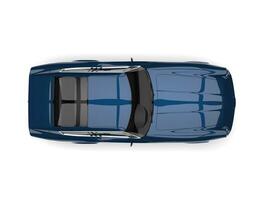 Egyptian dark blue vintage fast car - top down view photo