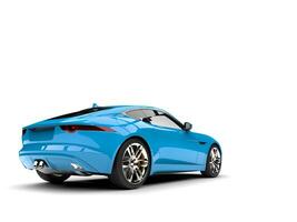 Bright sky blue modern concept sports car - tail view photo