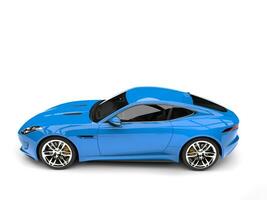 Baby blue modern sports concept car - side view photo