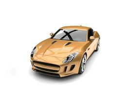 Golden modern sports concept car - top down view photo