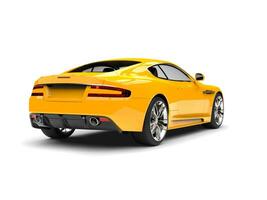 Sun yellow modern sports luxury car - rear view photo