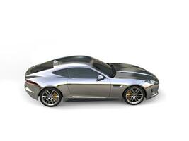 Reflective chrome modern sports concept car - top down side view photo