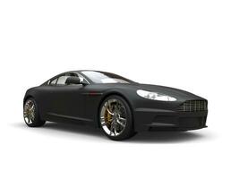 Matte black modern luxury sports car - beauty shot photo