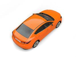 Warm orange modern business car - top down view photo