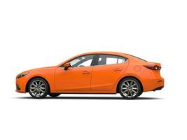 Warm orange modern business car - side view photo