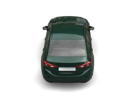 Dark forest green modern business car - top down view photo