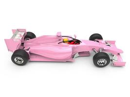 Pink sports race super fast car - top side view photo