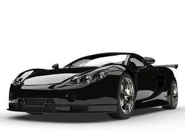 Night black modern race super car - beauty shot photo