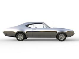 Chrome plated vintage retro muscle car - side view photo