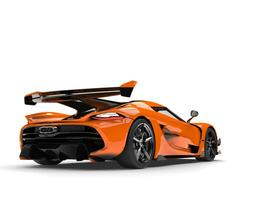 Sun orange race supercar - back view photo