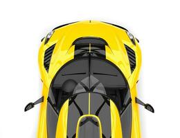 Bright summer yellow sports race super car - top down cut shot photo