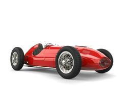 Vintage red race car restored to perfect condition photo