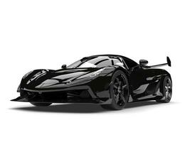 Midnight black shiny super sports car  - beauty shot photo