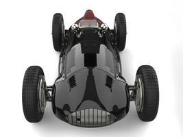 Beautiful vintage black racing sports car - top down front view photo