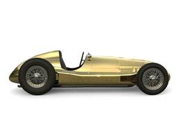 Golden vintage race sports car - side view photo