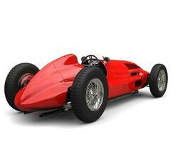 Bright red vintage race sports car - back view photo