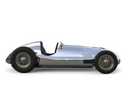 Silver vintage race sports car - side view photo