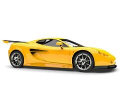 Beautiful yellow modern sport supercar photo