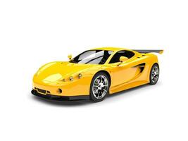 Beautiful yellow modern sport supercar - beauty shot photo