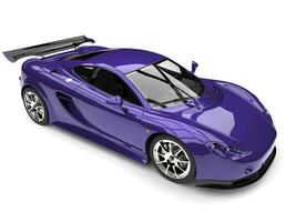 Royal purple modern fast super car - top down view photo