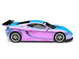 Futuristic sports super car in pearlescent two tone paint - blue pink photo