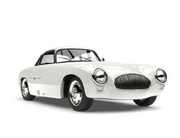 Old vintage clear white sports car - front view photo