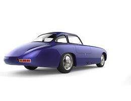 Royal metallic purple vintage sports race car - back view photo