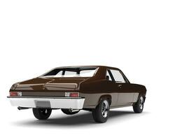 Chocolate brown old vintage muscle car - tail view photo