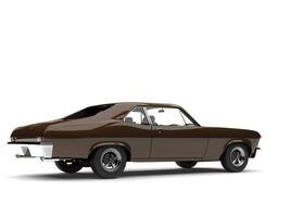 Chocolate brown old vintage muscle car - rear view photo