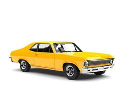 Canary yellow restored vintage muscle car - studio shot photo